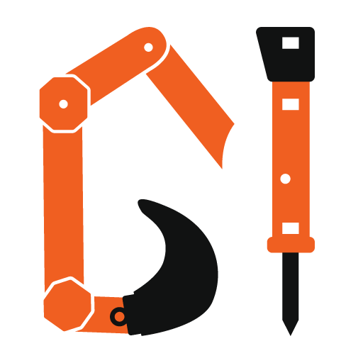 Eine vereinfachte Illustration eines orangefarbenen Roboterarms mit einer schwarzen Klaue, zusammen mit einem orangefarbenen und schwarzen Schraubenzieher aus dem Standard-Kit, auf einem hellgrauen Hintergrund. Die Gärtner im Allgäu